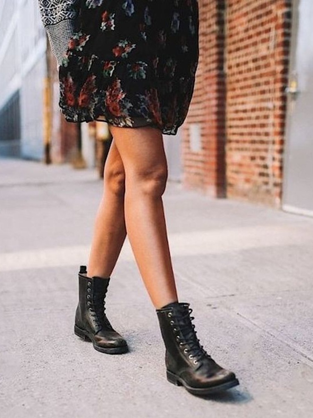 Frye Women's Veronica Distressed Black Combat Moto Boots - Picture 2 of 7